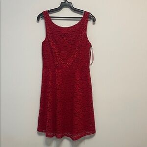 Elegant Red Lace Dress